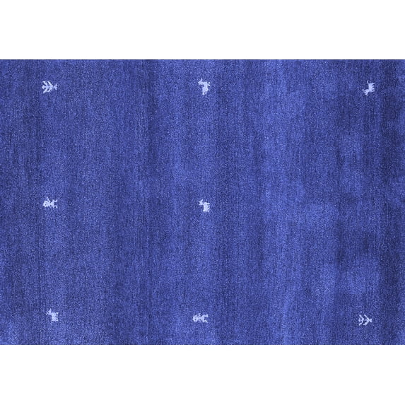 Ahgly Company Indoor Rectangle Abstract Blue Contemporary Area Rugs, 4' x 6'