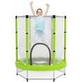 thumbnail image 2 of Qaba 4.6FT Trampoline for Kids w/ Safety Enclosure Net, for Indoor Outdoor, Gifts for Boy and Girl Age 3-6 Years, Cloud Pattern, Green, 2 of 9