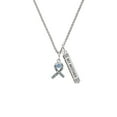 thumbnail image 2 of Delight Jewelry Silvertone Scroll Ribbon with Light Blue Crystal Silvertone Always My Mother Bar Charm Necklace, 23", 2 of 4