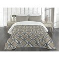 thumbnail image 3 of Ambesonne Grey White Quilted Bedspread Set 3 Pcs, Medieval Art, King Size, Grey Black White, 3 of 5