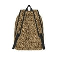 thumbnail image 2 of Picia Leopard Print Brown Printed Canvas Daypack - Stylish and Durable Vintage Compact Backpack - Class, Work, Travel, or Laptop Bookbag,Organized Compartments-Medium, 2 of 6