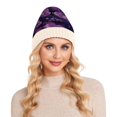 thumbnail image 7 of BZSMCE Winter Beanie Hats Casual Warm Cozy CapDreamy Purple Petals Pattern, 7 of 7