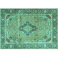 thumbnail image 1 of Ahgly Company Indoor Rectangle Persian Turquoise Blue Traditional Area Rugs, 7' x 9', 1 of 4