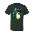 thumbnail image 2 of Earth Wolf Trees Mountains Nature Animal Lover Men's Graphic T-Shirt, Forest Green, 5XL, 2 of 3