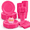 Hot Pink-50 SET, variant on 250red Plastic Party Plates And Napkset For Birthday Mas
