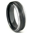 thumbnail image 1 of Titanium Kay Black Tungsten Carbide Chevron Comfort Fit Mens Wedding Band Ring Sz 11.0, 1 of 4