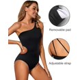 thumbnail image 2 of SURJDE One Shoulder One Piece Swimsuit for Women Tummy Control Bathing Suits Modest Full Coverage Keyhole Swimwear, 2 of 6