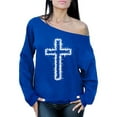 thumbnail image 1 of Awkward Styles White Cross Ladies Off The Shoulder Sweatshirts Cross Sweater Jesus Clothing for Women Cross Oversized Sweatshirt Christian Cross Clothes Cross Off The Shoulder Sweatshirt for Women, 1 of 4