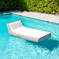 thumbnail image 5 of Big Joe Lux Chaise Premium Inflatable Pool Float, Black and White Cape Stripe, Premier Mesh, Durable UV Protected Polyester Blend, 5 of 8