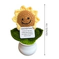 thumbnail image 4 of Cute Hand Knitted Sunflower Crochet Emotional Support Toy With Positive Words Mini Potted Handmade Home Car Encouragement, 4 of 6