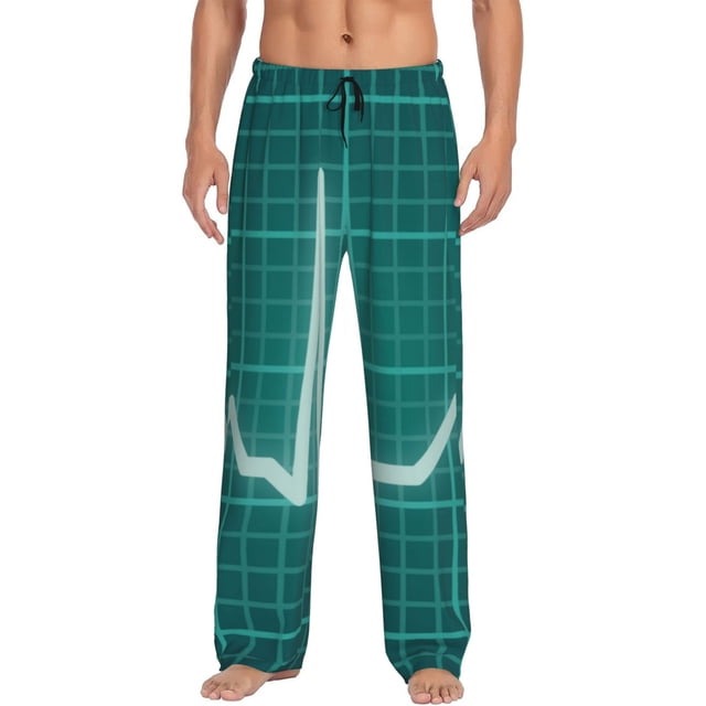 Balery ECG Wave Pantalones de pijama para hombre, pijama ultraligero, pantalón de descanso-Medium