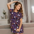 thumbnail image 2 of Lafuoo Halloween Sweet Candy Pattern Women's Short-sleeved Nightdress, Knee-length Pullover Nightgown, Summer Home Wear-3X-Large, 2 of 8