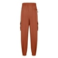 thumbnail image 3 of Autumn And Winter Mens Solid Color Work Pants Drawstring Leg Mouth Sticky Tape Pocket Casual Pants, 3 of 5