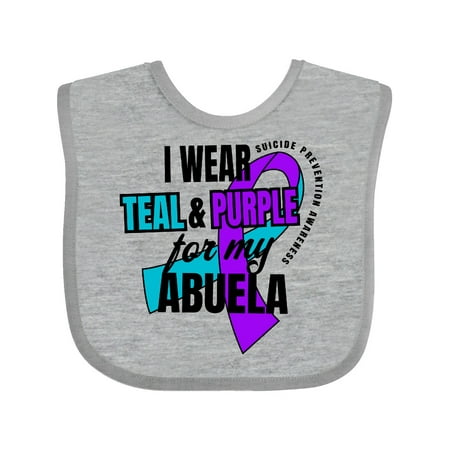 

Inktastic Suicide Prevention I Wear Teal and Purple for My Abuela Gift Baby Boy or Baby Girl Bib