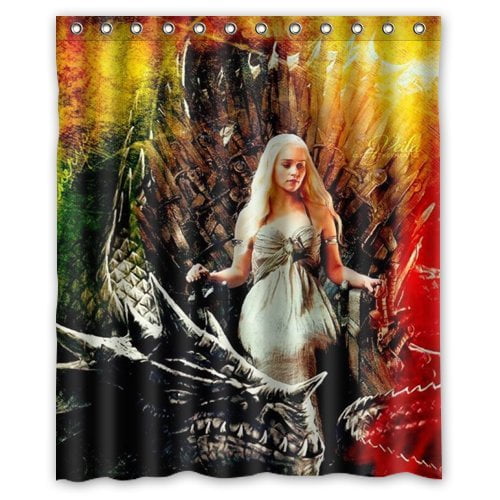 TOUXIHAA Game Thrones Dragon Queen Wonderful Shower Curtain Bathroom Curtain Set with Hooks Size 60x72 inches