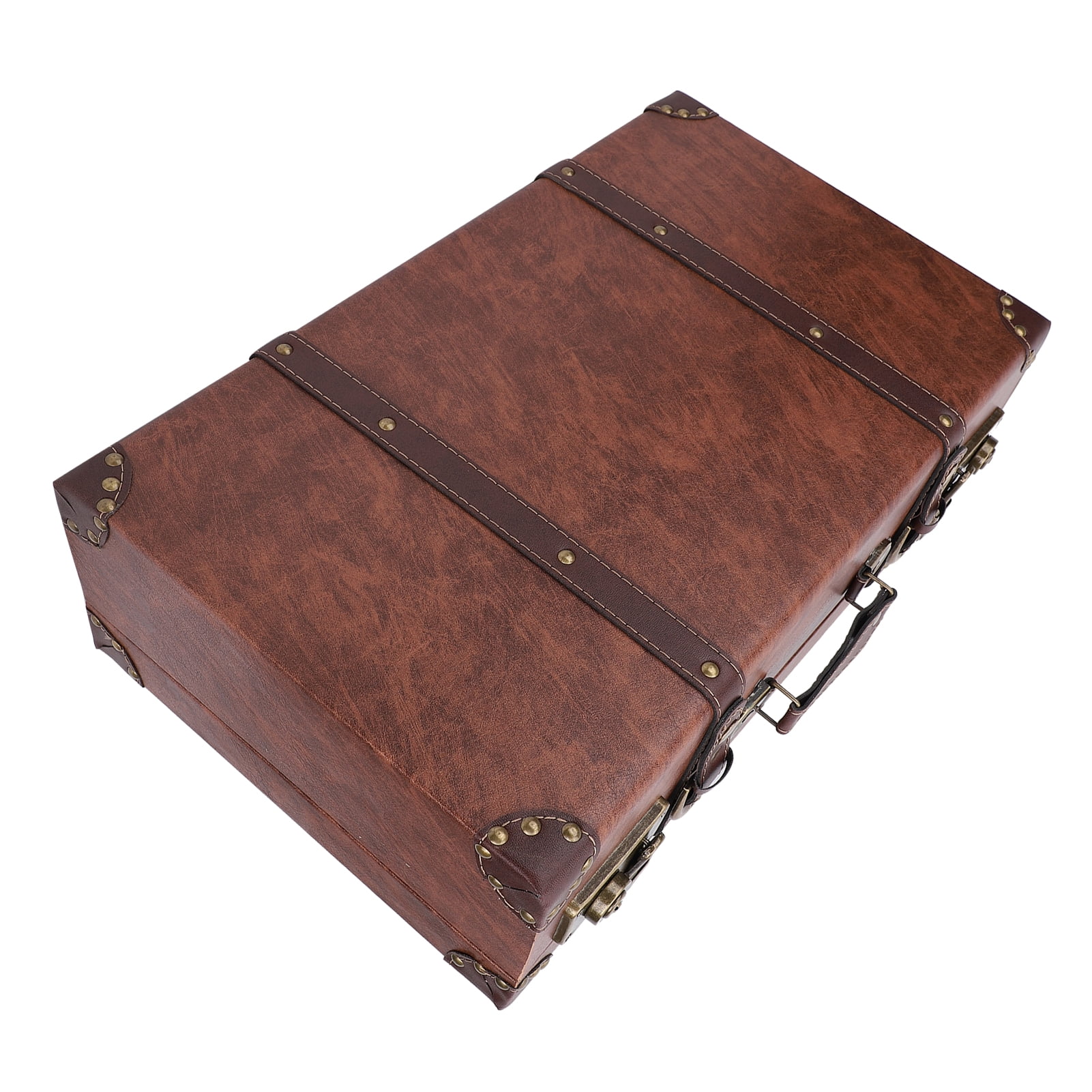 Vintage Suitcase, Leather Handle Old Suitcase Exquisite