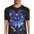 thumbnail image 5 of Galaxy Wolf Head Men's Graphic Tee with Short Sleeves, Sizes S-3XL, 5 of 5