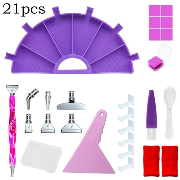 9/15/21 Pcs/set Diamonds Painting Tray Tools Kit DIY Embellishment Art Tool Accessories Plastic Drill Storage Container