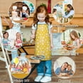 thumbnail image 6 of Yellow Dog Paw Footprint Kids Aprons for Girls and Boys,Adjustable Neck Strap Toddler Aprons for Kids Cooking Baking, 6 of 7