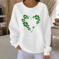 thumbnail image 2 of Fewfanhot Womens Tops St. Patricks Day Shamrock Sweatshirt Raglan Sleeve Clover Print Jumper Irish Crew Neck Pullover Tops, 2 of 6