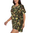 thumbnail image 3 of Womens Pajama Sets With Pocket, Rabbit Green Camouflage Lounge Sets Short Sleeve Sleepwear PJ Sets for Women, 3 of 6