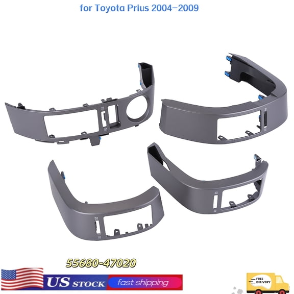 4x Center Inner A/C Dash Air Vent Panel Cover Trim Set Compatible for Toyota Prius 2004-2009