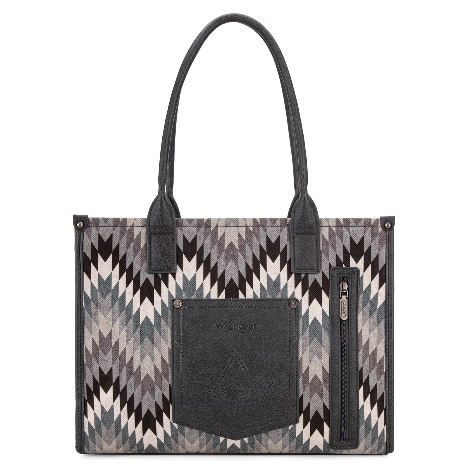 Wrangler Aztec Tote Bag for Women Western Top Handle Handbags and Purses, Gray