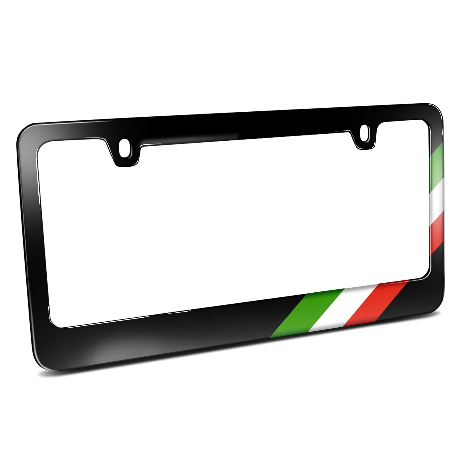 USA Italy Flag Metal black Aluminium Car License plate frame holder Car ...