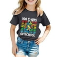 thumbnail image 1 of PMVFHDE T-Shirts pour Filles Coupe Ample T-Shirts pour Filles Robes Tendance T-Shirts pour Filles Hauts Mignons pour Filles Imprimé Col Rond Manches Courtes T-Shirt Noir, 9-10 Ans, 1 of 4