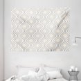 thumbnail image 1 of Ivory Tapestry, Abstract Nostalgic Stylized Wavy Curved Pattern in Two Toned Stripes Geometric Image, Wall Hanging for Bedroom Living Room Dorm Decor, 80W X 60L Inches, Beige Tan, by Ambesonne, 1 of 2
