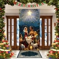 thumbnail image 4 of Nativity Christmas Door Cover Decorations - Jesus Holy Night Banner Religious Xmas Scene Sheep Front Door Cover Banner Backdrop for Holiday Farmhouse Decor,78.74x35.43in, 4 of 6