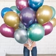 thumbnail image 6 of Latex Metallic Balloons, Blue, Green, & Silver, 11in, 6ct, 6 of 6
