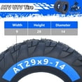 thumbnail image 5 of EastVita AT28x9-12-6PR TL VULCAN TL KNIGHT ATV Tires,All Terrain ATV UTV Off-Road Tires(Set of 2, Tubeless), 5 of 7