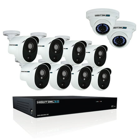 Night Owl 16 Channel 3MP Extreme HD Video Security System with 2 TB HDD and 8 x 3MP Wired Infrared Bullet Cameras & 2 x Audio Enabled 3MP Wired Dome