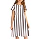 thumbnail image 5 of Odeerbi Niñas de Verano Vestido de Línea A Rayas Vestido de Columpio Vestido Elástico de Manga Corta Para Niños, 5 of 7