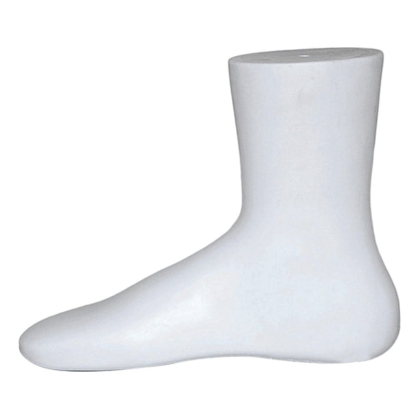 Molde para zapatos y calcetines, herramientas para modelar pies, maniquí con cadena para tobillo y exhibición en vinilo PVC. Blanco
