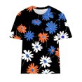 thumbnail image 4 of Tops Cortos para Mujeres Casual de Moda Impreso Cuello Redondo, Camiseta de Manga Corta para el Uso Diario, Fiesta Y Cómodo, 4 of 4