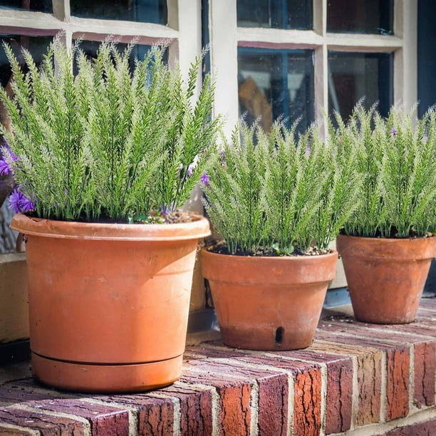 Paquete de 10 flores artificiales de lavanda, plantas de plástico de 15", tallos florales falsos para bodas, hogar, jardín, decoración de oficinas, uso interior y exterior, arreglos de ramos morados