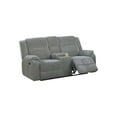 thumbnail image 2 of Contemporary Style Loveseat w Console Plush Cushion Couch Manual Motion Reclining 1pc Loveseat Smoke Corduroy Living Room, 2 of 5