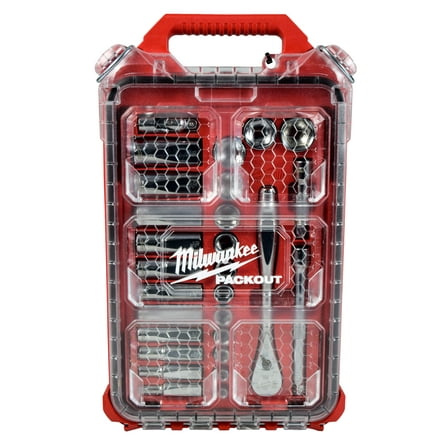 Milwaukee 48-22-9481 3/8” Drive 28pc Ratchet & Socket Set with Low-Profile Compact Organizer