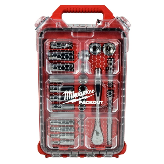 Milwaukee 48-22-9481 3/8” Drive 28pc Ratchet & Socket Set with Low-Profile Compact Organizer