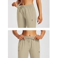 thumbnail image 4 of BALEAF Women's 15" Long Shorts Below The Knee Capri Hiking Cargo Shorts Lightweight Quick Dry Elastic Waist for Casual Beige S, 4 of 7