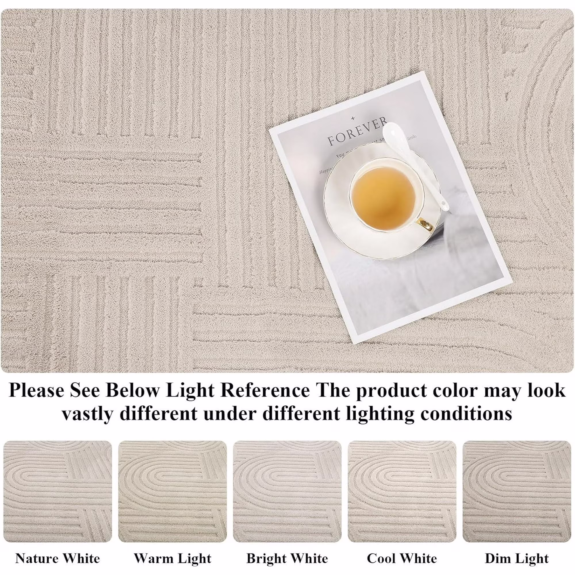 thumbnail image 6 of Vaukki 8'x10' Area Rugs for Living Room, Non Slip Washable Area Rug, Modern Indoor Floor Carpet for Bedroom, Beige, 6 of 6