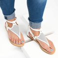 thumbnail image 1 of LoyisViDion Women Summer Clip-Toe Shoes Zipper Comfy Sandals Flats Casual Beach Sandals White 11(43), 1 of 9