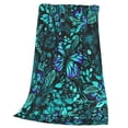 thumbnail image 3 of Bingfone Blue Floral With Butterflies Print Flannel Fleece Blanket Throw Blanket For Bed,Sofa,Couch,Travel,Camping(80"X60"), 3 of 9