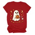 thumbnail image 5 of mgoYE Womens Halloween Shirt Funny Long Sleeve Halloween Thanksgiving Fall Pumpkin T-Shirts Graphic Tee Tops Women T-Shirt(Red,3XL), 5 of 7