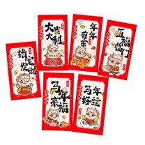 Pekkaxy Year of the Horse Red Envelope 6.62x3.51 Inch Paper Pack, Gold Pattern Festive Design for Money Gifts, Chinese New Year Wedding Holiday Business Use