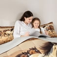 thumbnail image 4 of Homewish Boho Horse Animals Queen Comforter Set,Western Cowboy Comforter Sets Queen,Cream Brown,Light Gray Reversible,3pcs,1 Comforter and 2 Pillowcases, 4 of 7