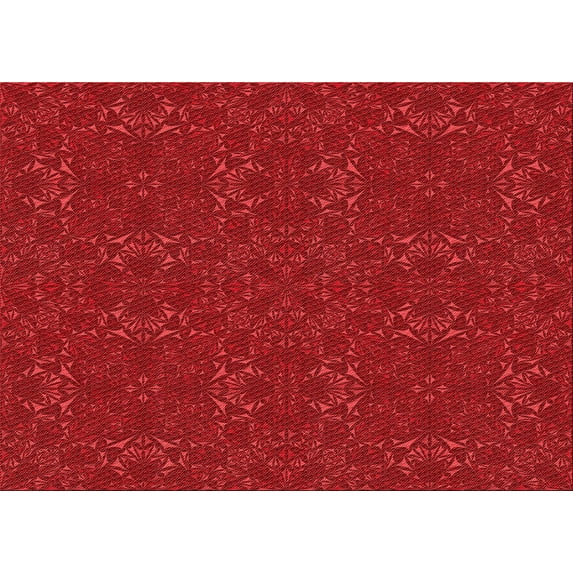 Ahgly Company Machine Washable Indoor Rectangle Transitional Red Area Rugs, 5' x 8'