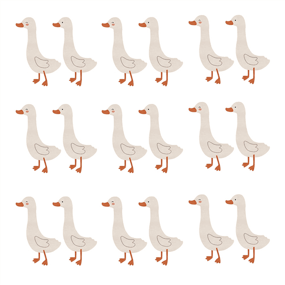 Cute Goose Duck Wall Stickers,Waterproof PVC Decals,Funny Animals Art Decorations for Nursery Bedroom Murals Wall Decor,18 x Wall Sticker,As Shown